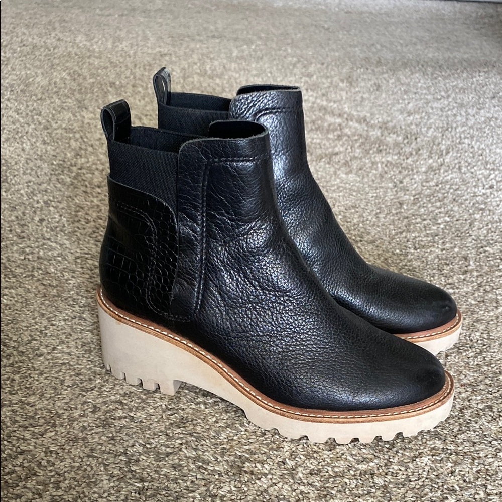 Black Leather Ankle Boots